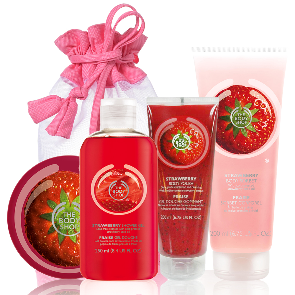 The Body Shop 草莓果香沐浴4件組