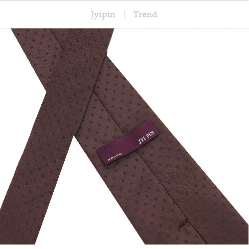 極品西服- 低調點點棕底絲質領帶 (YT0031)