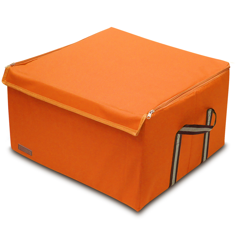 WallyFun 56L牛津布軟蓋摺疊收納箱 -艷陽橘 (52x40x27cm)