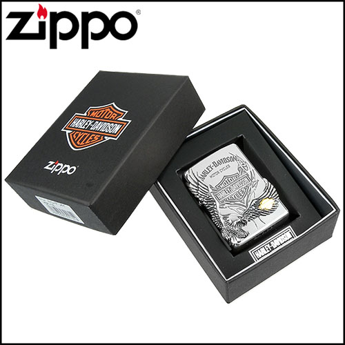 【ZIPPO】日系~Harley-Davidson-哈雷鷹-燻銀鍍色金屬加工打火機