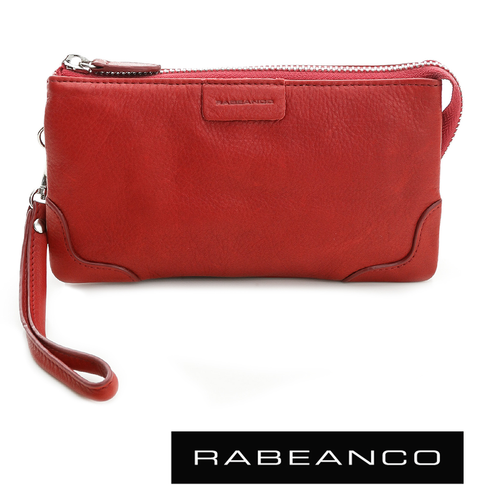 RABEANCO 迷時尚系列多分層羊皮手拎零錢包(大) 紅