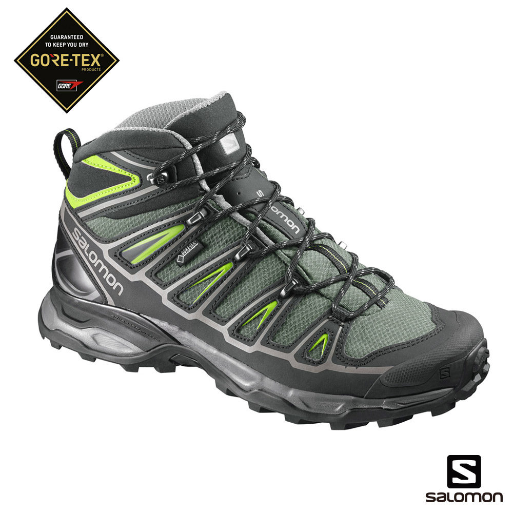 Salomon 登山鞋 中筒 GORETEX 防水 男 X ULTRA 2 綠