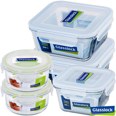 Glasslock強化玻璃微波保鮮盒 - 萬用保鮮5件組