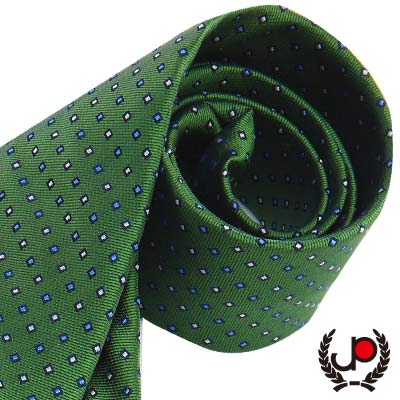 極品西服- 摩登設計綠底絲質領帶 (YT0008)