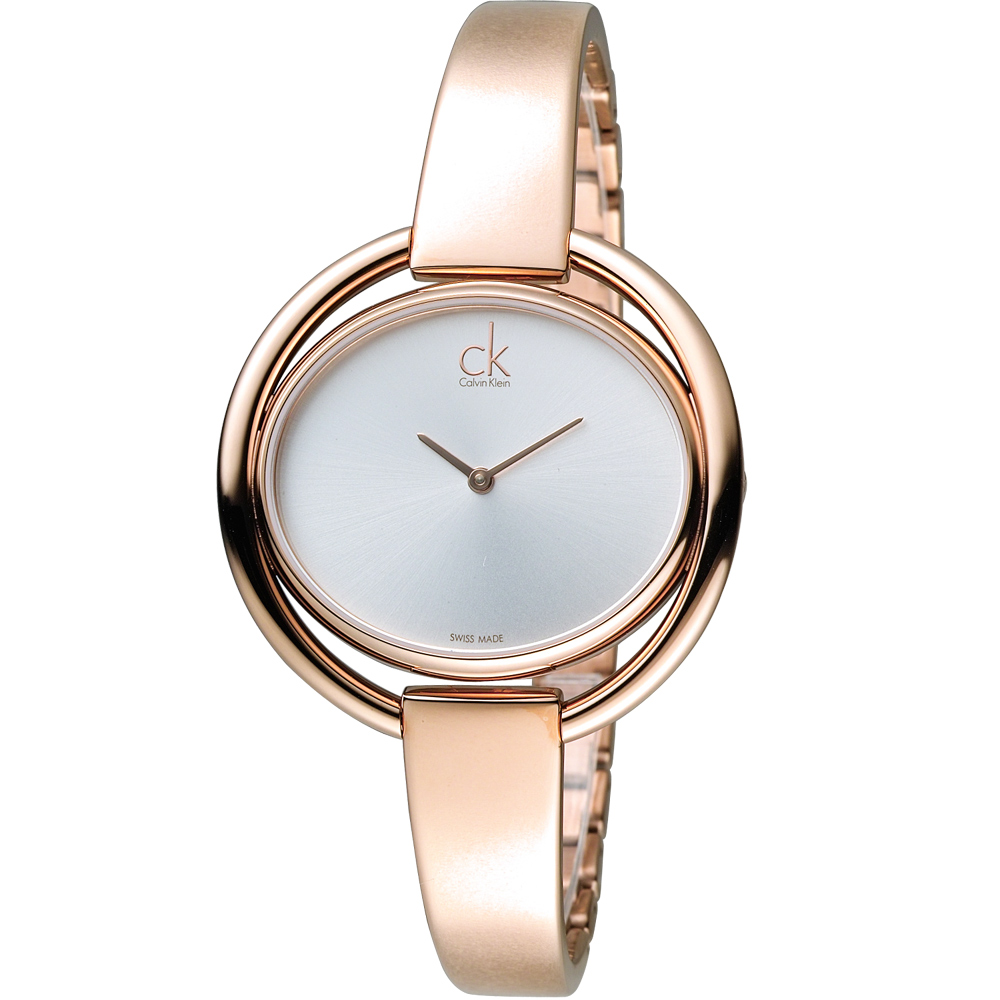 CK Calvin Klein impetuous 纏綿鏤空經典造型腕錶-玫瑰金色/40m