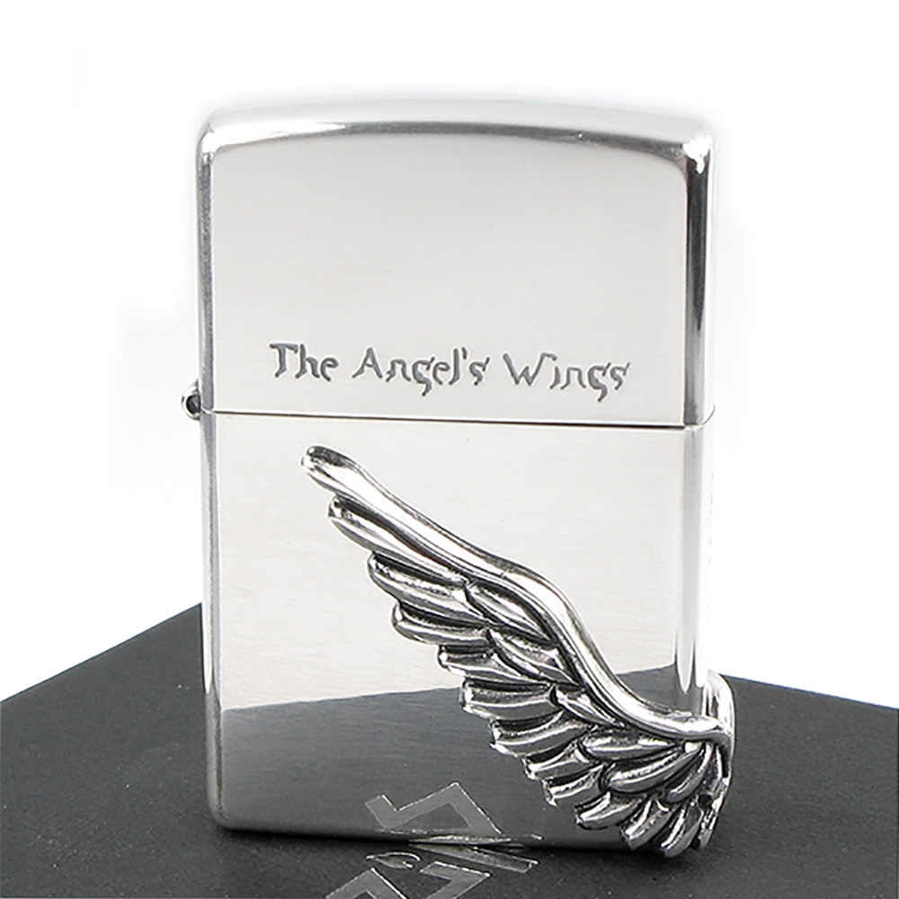 【ZIPPO】日系~The Angels Wings-立體天使翅膀3面連續加工(銀色)