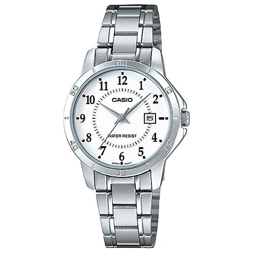 CASIO 經典復古簡約巧小指針日期腕錶-白色(LTP-V004D-7B)/31mm