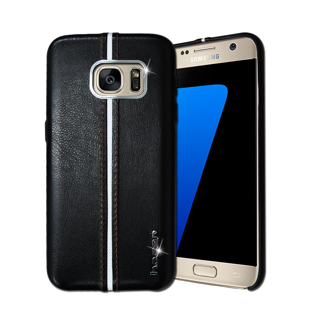 HOCAR Samsung Galaxy S7 爵士皮革保護手機殼(曜黑)