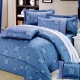RODERLY花嫁系列-精梳純棉 兩用被床罩組 雙人八件式-愛情藍海 product thumbnail 1