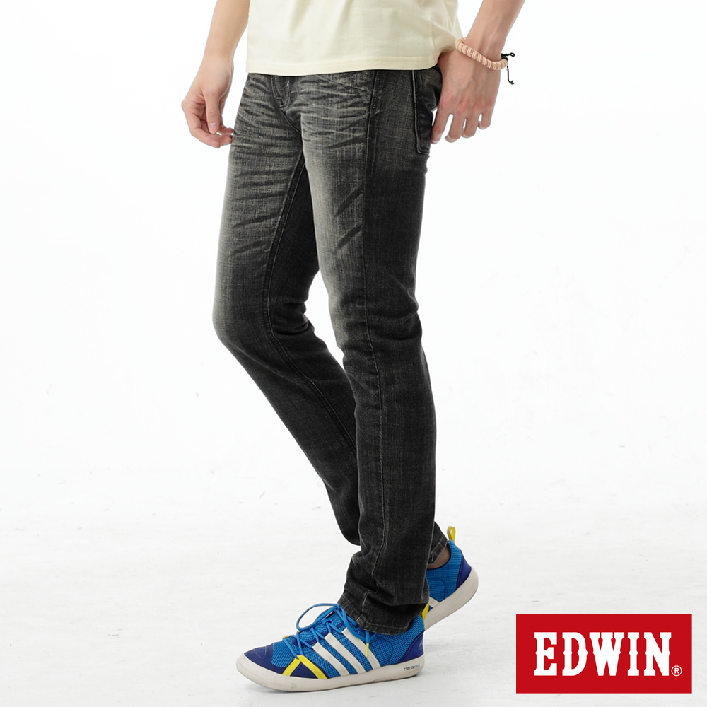 EDWIN 窄直筒 EDGE雙口袋牛仔褲-男-灰色