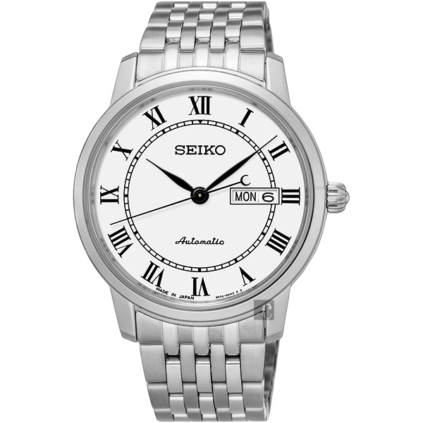 SEIKO精工 Presage 羅馬經典機械腕錶(SRP761J1)-白/40mm