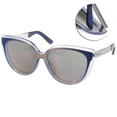 Jimmy Choo太陽眼鏡 廣告貓眼款/漸層透藍-水銀#CINDYFS 1MR