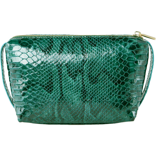TONY PEROTTI 義大利蟒蛇紋牛皮 化妝包 #2397 ( 湖綠色 )