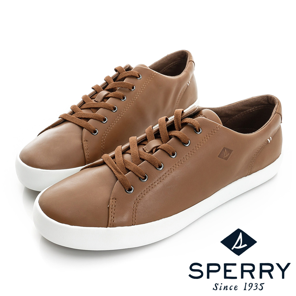 SPERRY 中性百搭個性皮革休閒鞋-(中性款)-棕