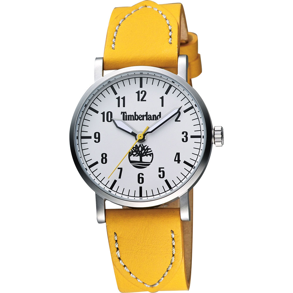 Timberland OPECHEE 時尚馬卡龍腕錶-銀x黃/35mm