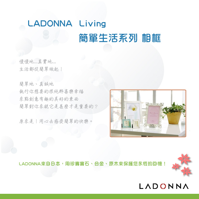 日本 LADONNA AVANTI素面弧形8x10相框 ( DF01-06-BR )