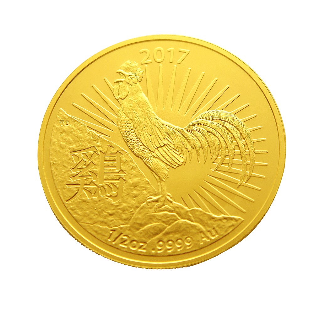 澳洲皇家生肖紀念幣-2017雞年生肖金幣(1/2盎司)