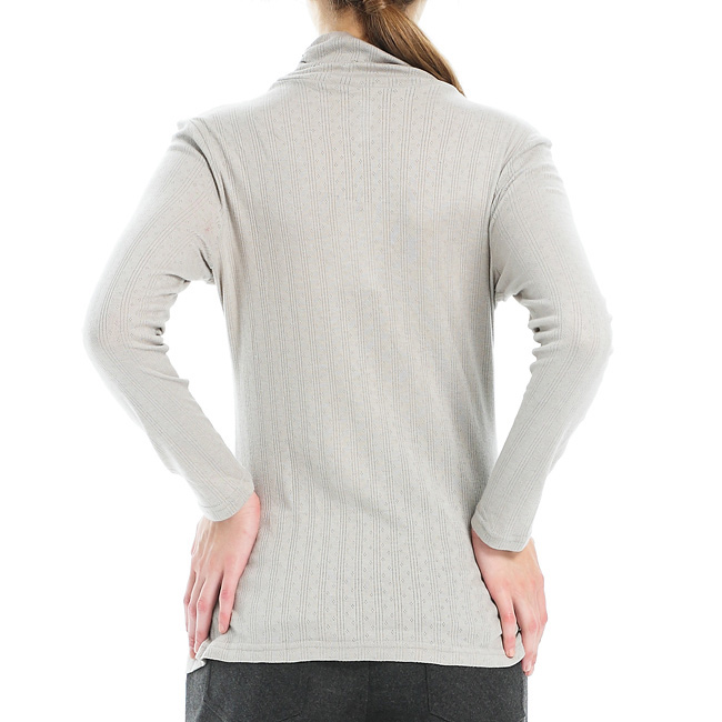Gennies專櫃-高領簍空紋素色上衣(C3A68)淺卡/深灰二色可選