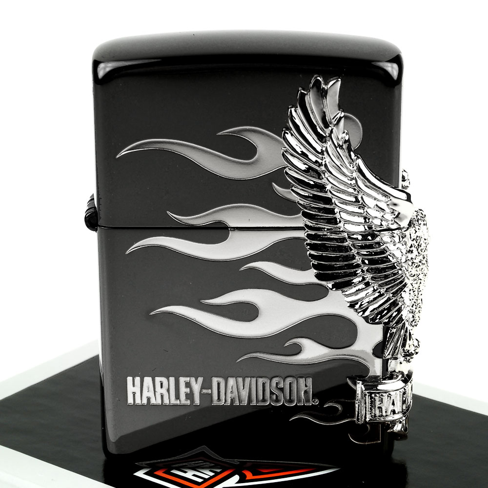 【ZIPPO】日系~Harley-Davidson-哈雷鷹-鍍銀蝕刻加工打火機