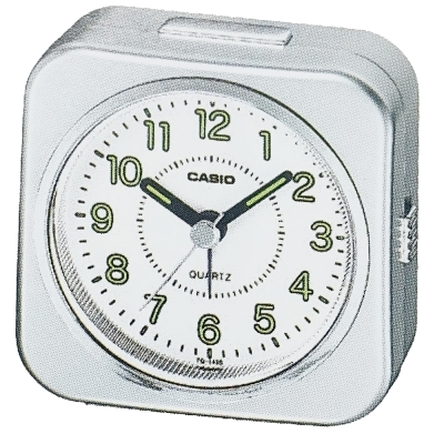CASIO 桌上型指針鬧鐘(TQ-143S-8)-銀色