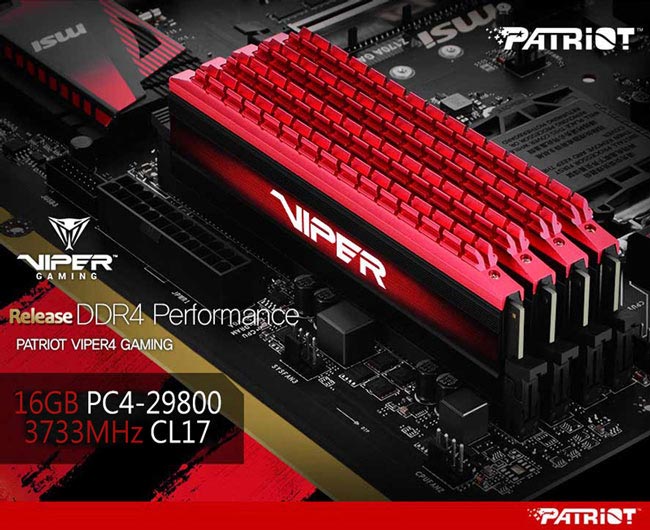 Patriot Viper 毒蛇四代 DDR4 3733 16GB(2x8G)桌上型記憶體