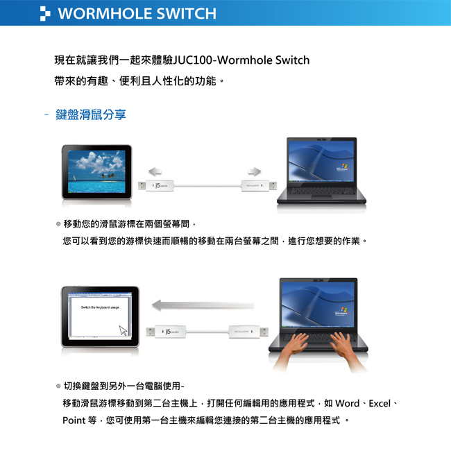 j5create Win to Win 跨系統資料對傳線 JUC100