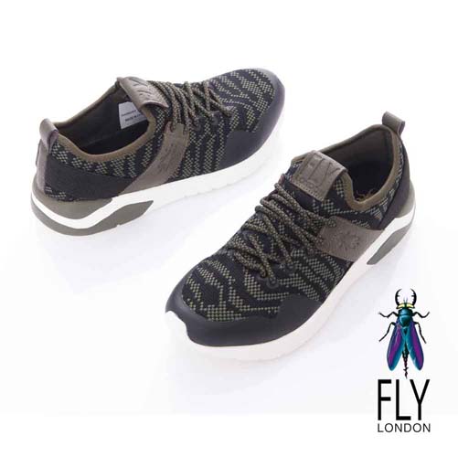 Fly London(男)-SPEED 急速風潮 都會輕量運動鞋-蛇紋咖