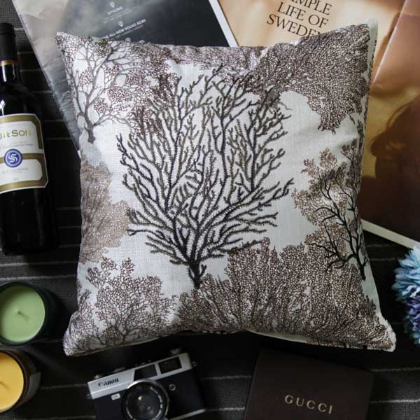 TROMSO-品味英倫棉麻抱枕U114絕美珊瑚咖