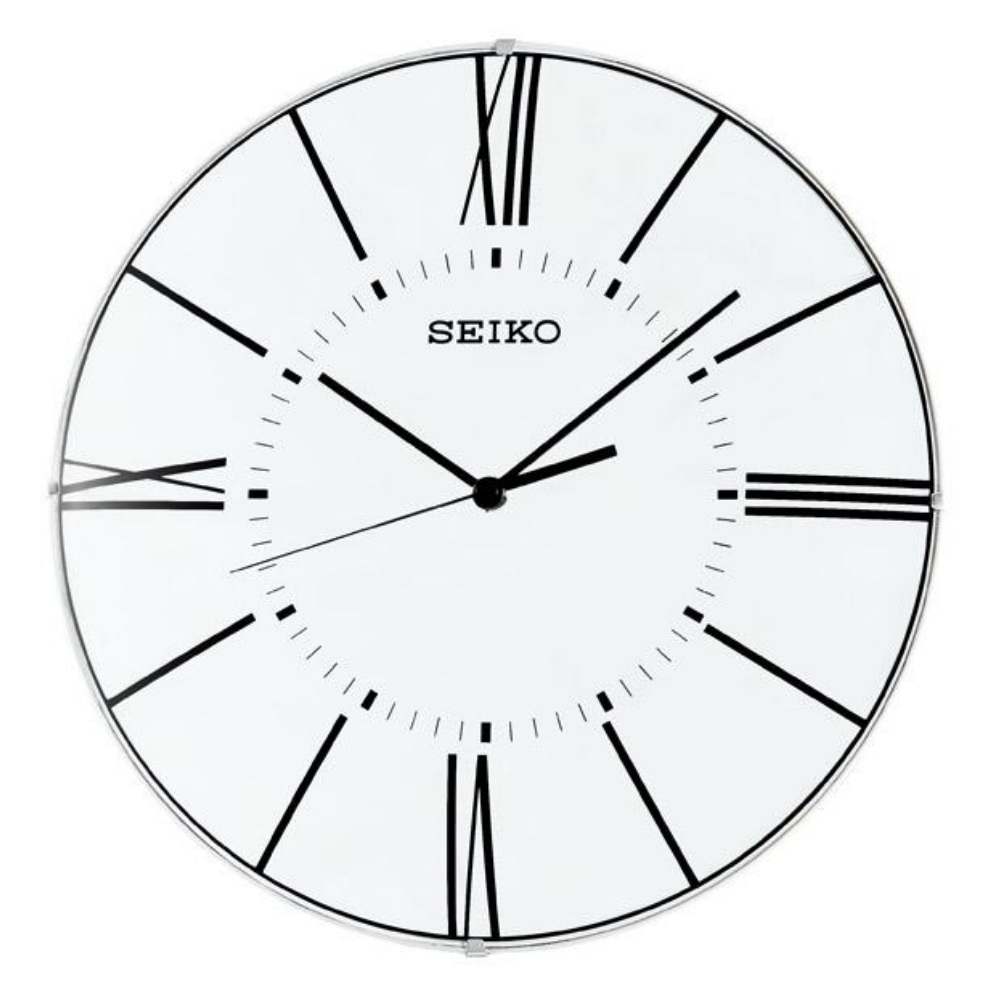SEIKO 精工 細邊框 恒動式秒針-白x羅馬時標/30cm