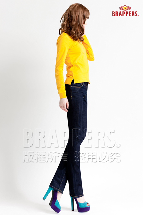 BRAPPERS 女款 胸前小口袋長袖POLO衫-黃
