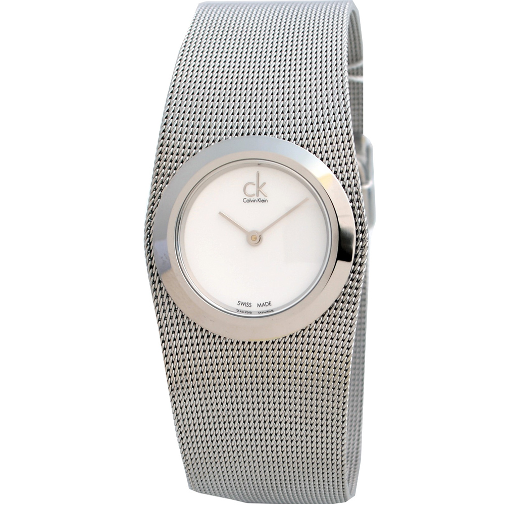 Calvin Klein ck Ladies 米蘭帶腕錶-白色/30mm