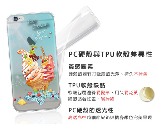 apbs iPhone6s/6 4.7吋 施華洛世奇彩鑽手機殼-冰淇淋去冰