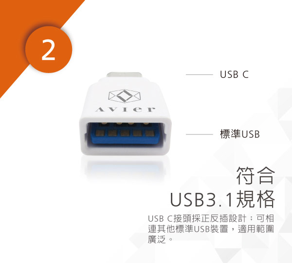 Avier USB C to 標準USB專用轉接頭CUF100