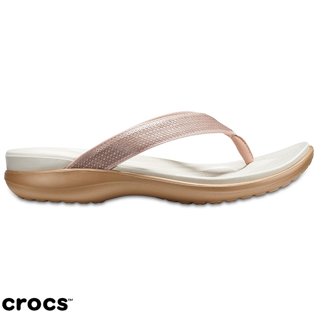 Crocs 卡駱馳 (女鞋) 卡沛兒V形亮閃人字拖 204311-7D9