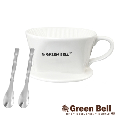 GREEN BELL綠貝陶瓷咖啡濾杯1~2人份(贈咖啡匙X2)