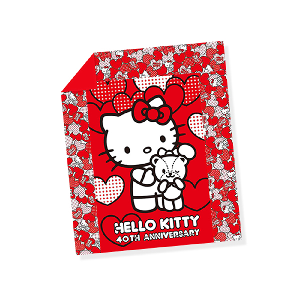 享夢城堡 雙人涼被5x6-HELLO KITTY 40週年-紅