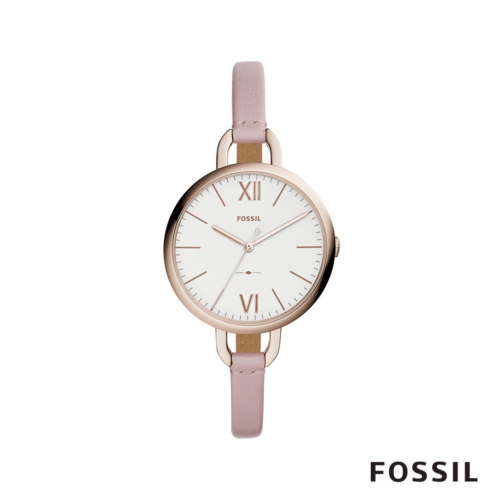 FOSSIL ANNETTE 甜美女伶真皮女錶-乾燥玫瑰 約36mm ES4356