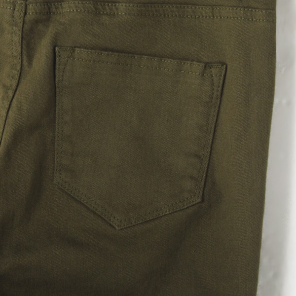 斜紋彈性質感拉鍊襬造型九分窄管褲．3色-OB嚴選