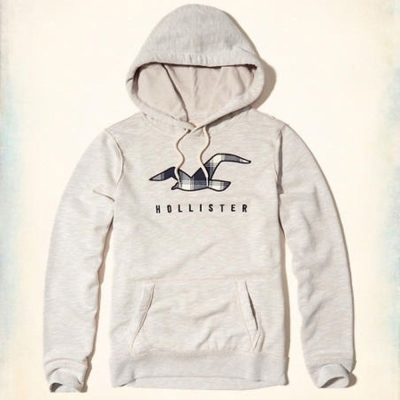 Hollister HCO 長袖 文字 連帽T 白色 269