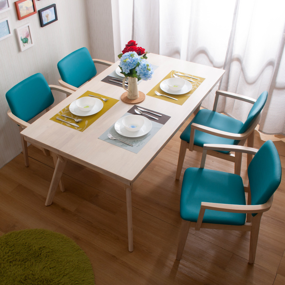 簡約風 珀西餐桌+馬克斯餐椅-150x91x76cm