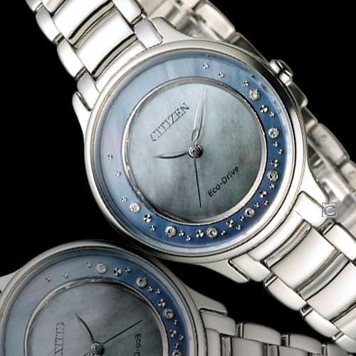 CITIZEN L系列 柔美風格璀璨真鑽腕錶(EM0380-65D)-藍/30mm