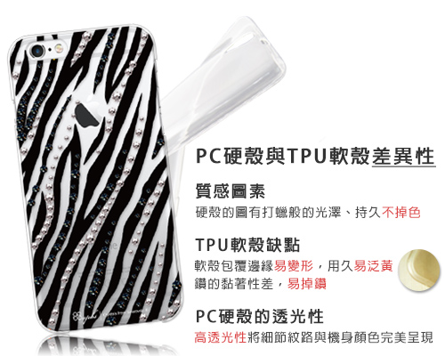 apbs iPhone6s/6 4.7吋 施華洛世奇彩鑽手機殼-自由斑馬