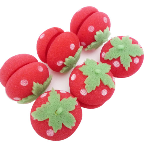 日本神奇草莓海綿捲髮球睡眠捲髮球(12入)俏麗捲髮
