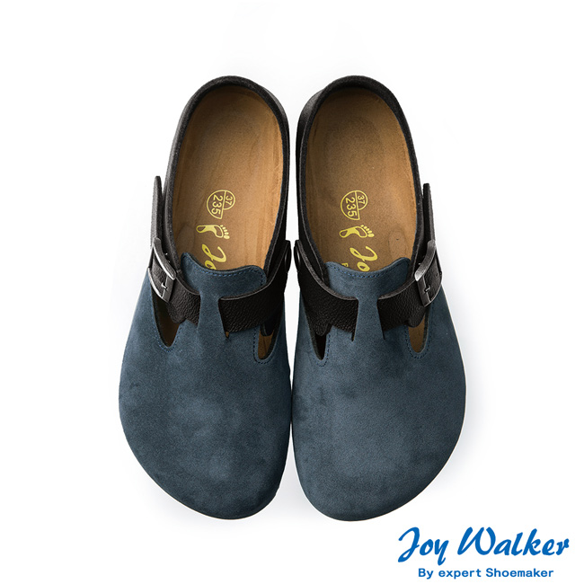 Joy Walker 簡約扣帶休閒包鞋*藍黑