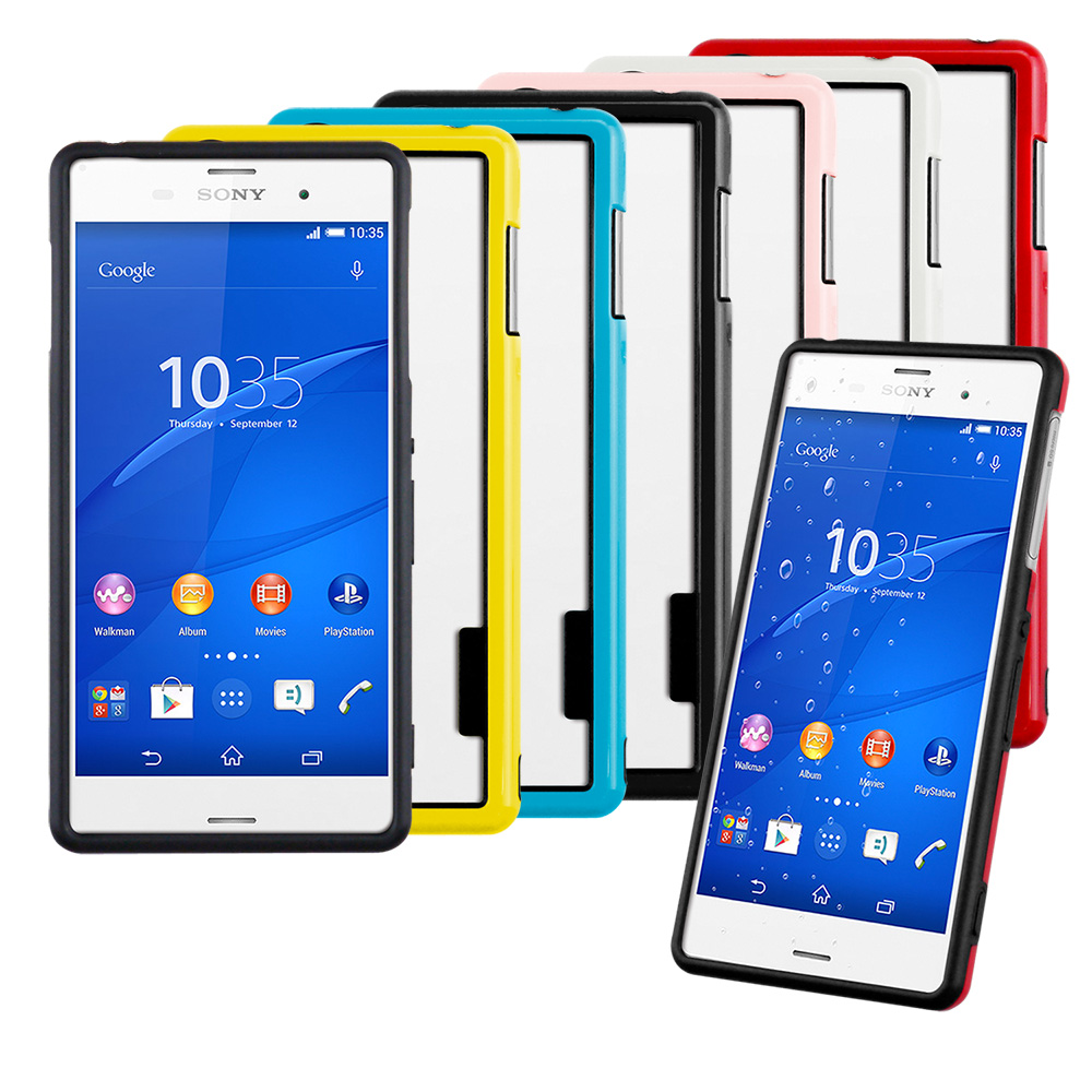 Metal-Slim SONY Xperia Z3 雙色軟環套邊框保護殼