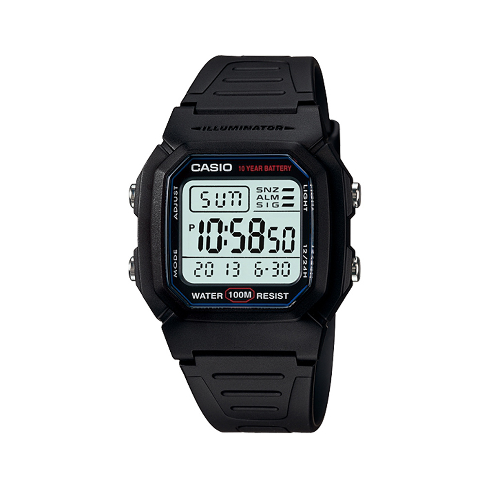 CASIO 10Year黑武士電子錶(W-800H-1A)-黑/36.8mm