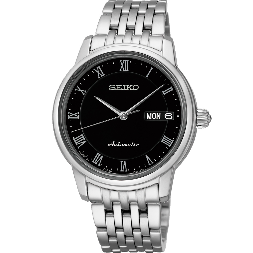 SEIKO Presage 羅馬仕女機械腕錶(SRP885J1)-黑34mm