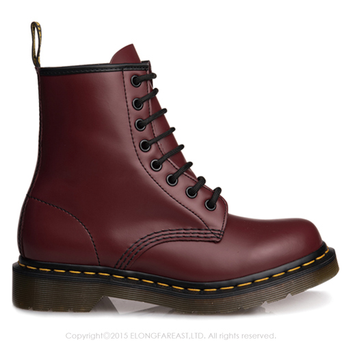 Dr.Martens-經典1460 8孔亮皮馬汀靴-女款-櫻桃紅