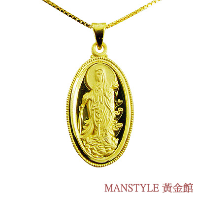 Manstyle 滴水觀音黃金墜鍊(約3.15錢)