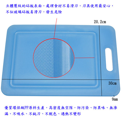 台灣製造SGS檢測水晶附導水槽小砧板切菜板(PJ968)